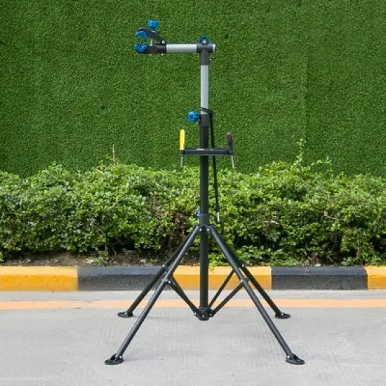 Yaheetech Folding Adjustable Bike Repair Stand, Black image {1}
