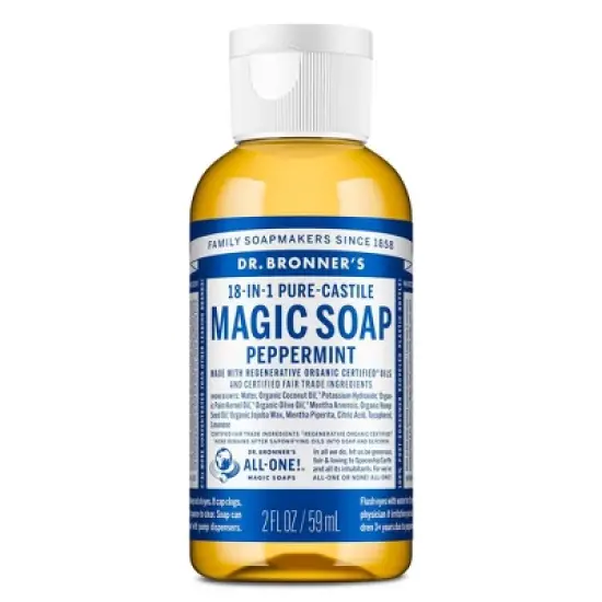 Dr. Bronner's Magic Pure Castile Liquid Soap Hand & Bodywash&nbsp;- Peppermint - 2 fl oz image {7}