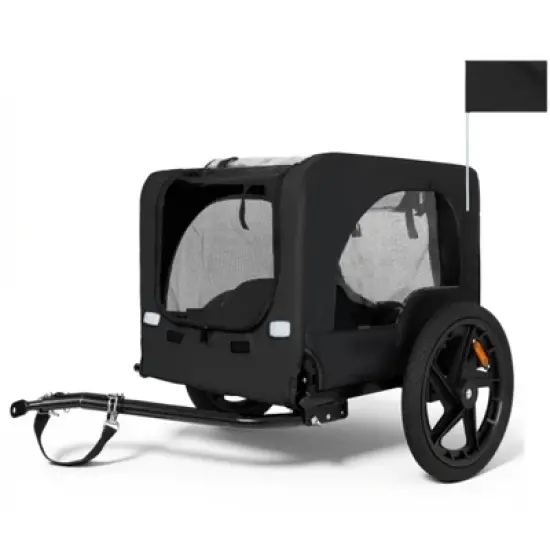 RISOKEYS 16-Inch Foldable Pet Bike Trailer - with Universal Hitch & All-Terrain Wheels, Portable for Road Trips and Daily Rides,for Small Dogs image {6}