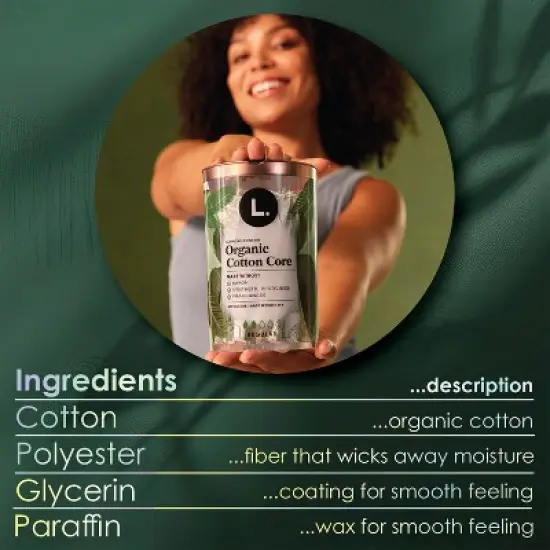 L . Organic Cotton Full Size Tampons - Regular - 30ct image {5}