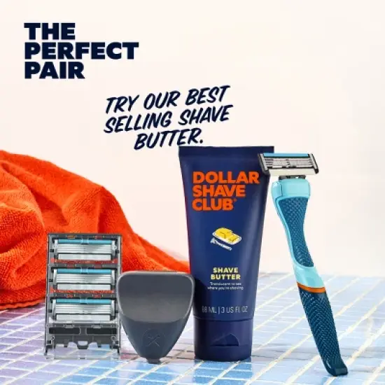 Dollar Shave Club 6-Blade Men's Razor Starter Set - 1 Handle + 2 Cartridges image {8}