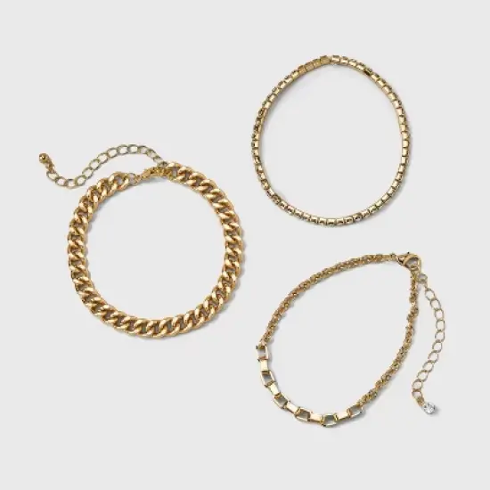 Cup Chain Bracelet Set 3pc - A New Day&trade; Gold image {2}