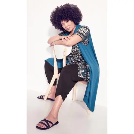 Women's Plus Size Kahlo Sleeveless Cardigan - blue | AVENUE image {5}