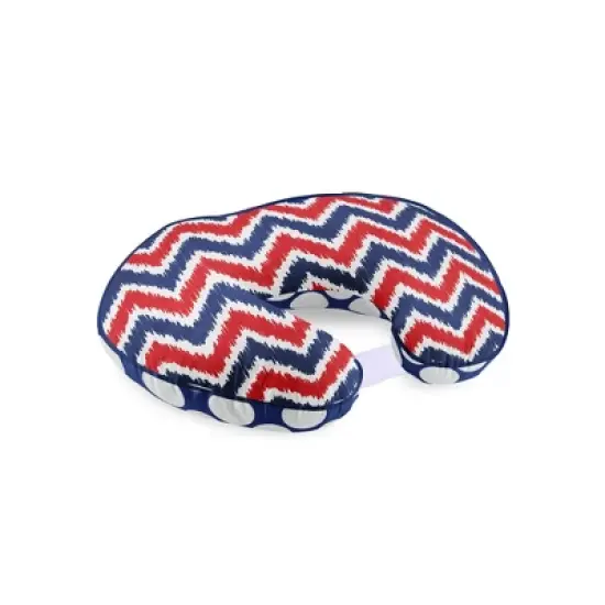 Bacati - 3 pc Chevron/Dots Nany Red Hugster Feeding & Infant Support Nursing PillowMixNMatch Navy/Red Nursing Pillow image {5}