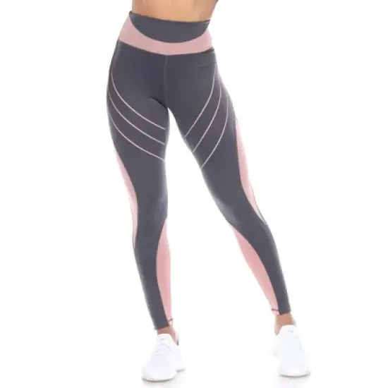 Women's High-Waist Reflective Piping Fitness Leggings  - White Mark image {7}
