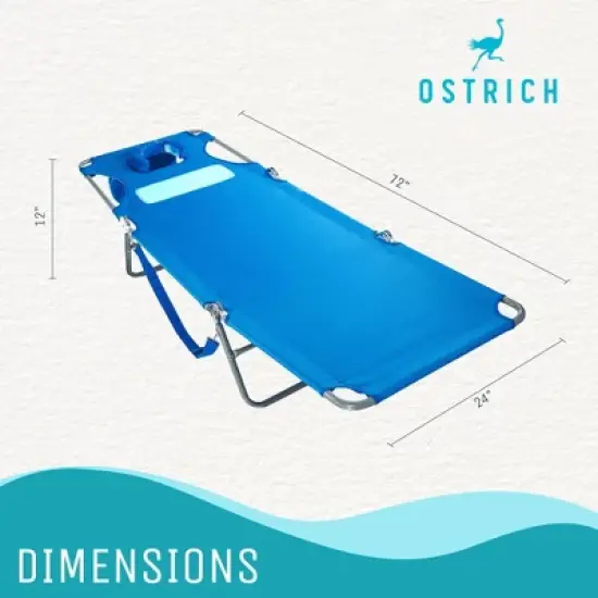 Ostrich Ladies Comfort Lounger with Chest Support, Portable Reclining Outdoor Patio Beach Lawn Camping Pool Tanning Chair image {2}