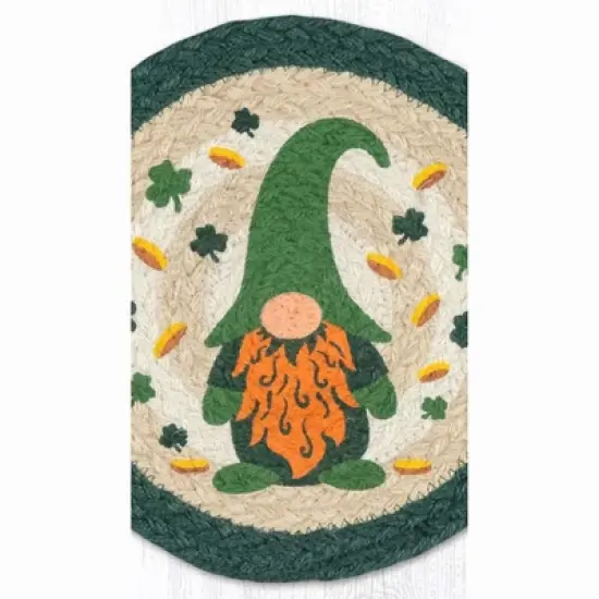 Earth Rugs Irish Gnome Printed Round Jute Trivet 10"x10" image {2}