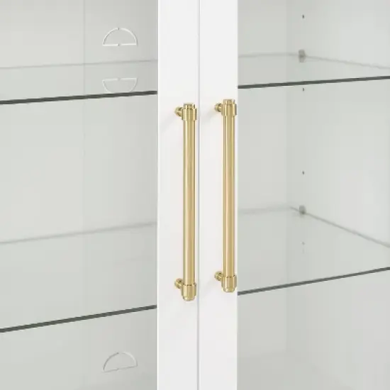 Crosley 36" Roarke Stackable Glass Door Kitchen Pantry Storage Cabinet White image {10}