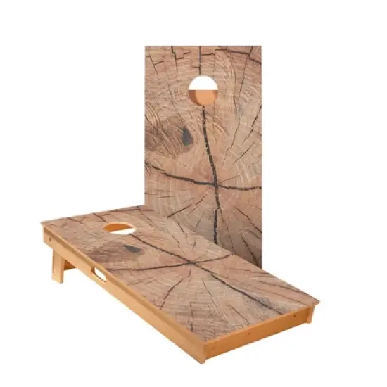 Skips Garage Cracked Wood Cornhole Boards - ACA Star Series image {1}