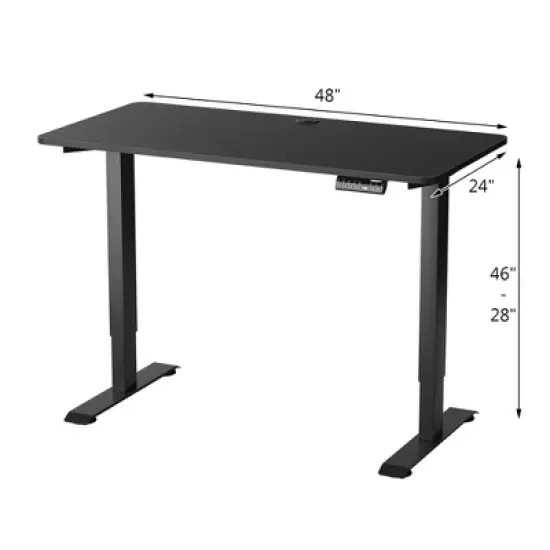Costway Electric Adjustable Standing Desk Stand up Workstation w/Control White\Black\ Maple\Teak image {1}