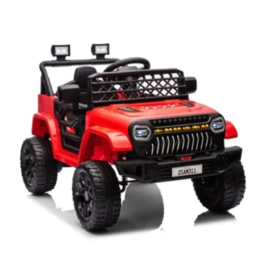 12V Ride On Car for Kids, Electric Vehicle Toddles, Battery Powered Truck Car Toy with RC, LED, Music, 4-Wheel Suspension image {12}
