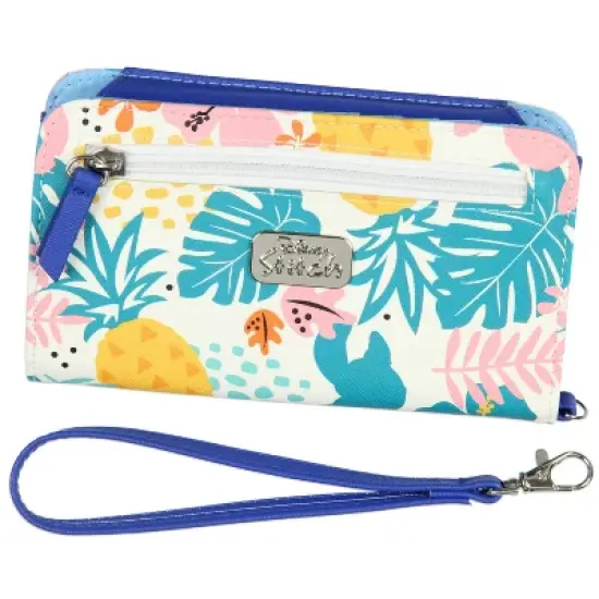 Disney Lilo & Stitch Tropical Design Snap-Closure Wristlet Wallet w/ Wrist Strap Multicoloured image {1}