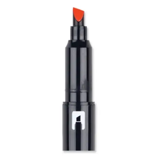 Tombow Mono Edge Highlighters, Red Ink, Chisel/Bullet Tip, Red Barrel, 10/Box image {1}