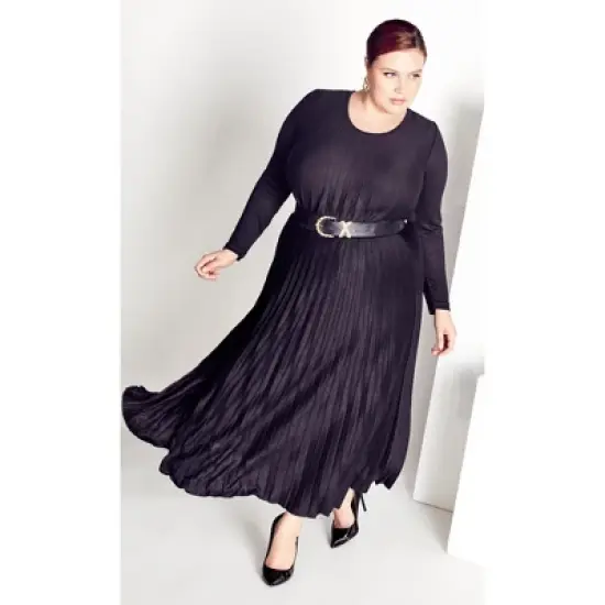 Women's Plus Size Knit Pleat Skirt - black | ARNA YORK image {8}