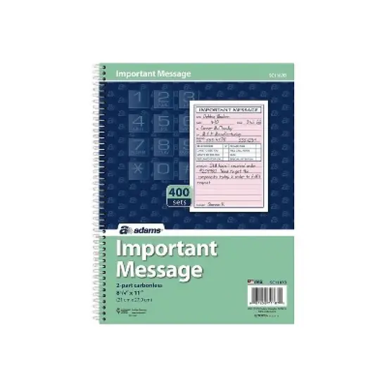 Adams Phone Message Pad 5.5 x 3.8 Ruled 100 Sheets SC1187D image {2}