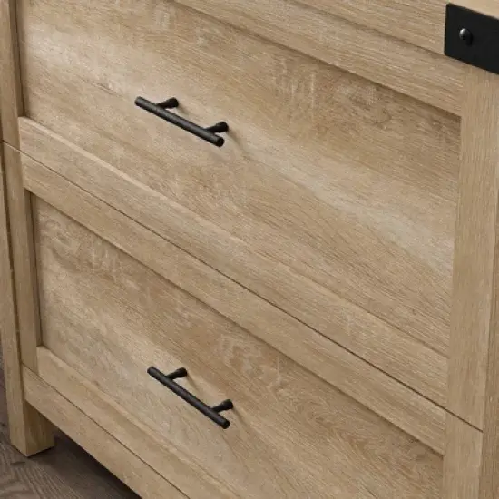 2 Drawer Bridge Acre Rustic Farmhouse Lateral File Cabinet Orchard Oak - Sauder image {4}