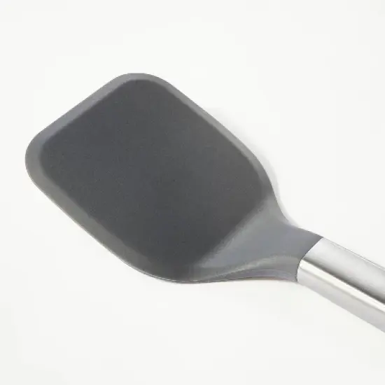 Stainless Steel with Silicone Cookie Spatula Dark Gray - Figmint&trade;: Dishwasher-Safe Kitchen Utensil, Solid Turner image {2}