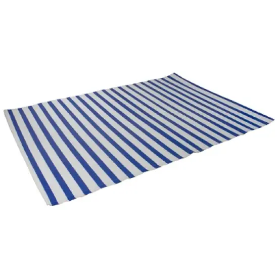 Northlight 4' x 6' Blue and White Striped Rectangular Outdoor Area Rug image {2}