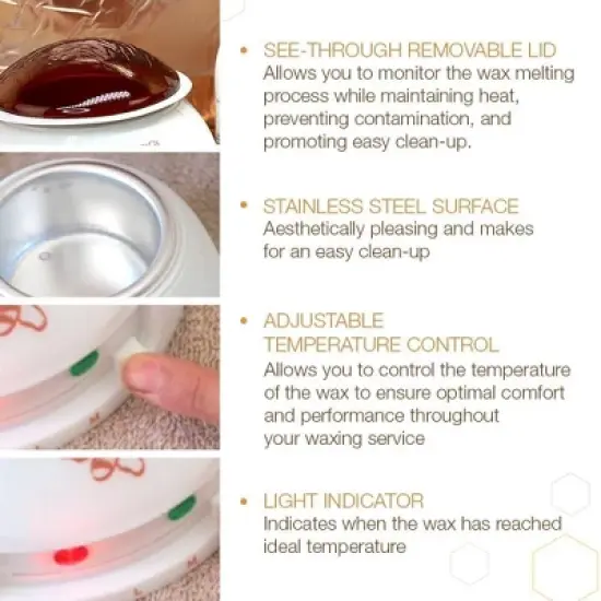 GIGI 14 ounce, The Original WAX WARMER, Multi-Purpose Hair Removal Multi-Formula Wax Warmer - Adjustable Temperature Control, 14 oz. image {3}