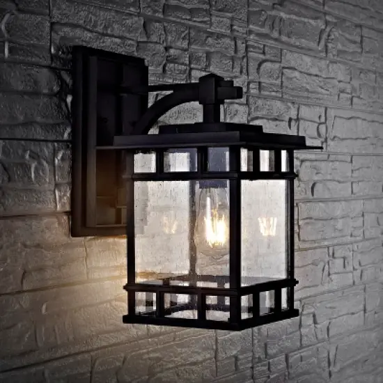 Rolran Outdoor Wall Lantern - PLT4014 - Clear/Black - Safavieh image {2}