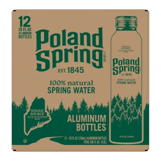 Poland Spring Aluminum Bottle Spring Water - 12pk/25 fl oz Bottles image {2}