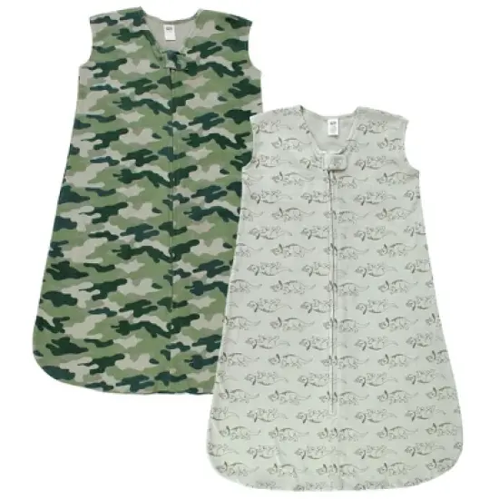 Hudson Baby Infant Boy Thermal Sleeveless Sleeping Bag 2pk, Sage Dinosaur image {4}