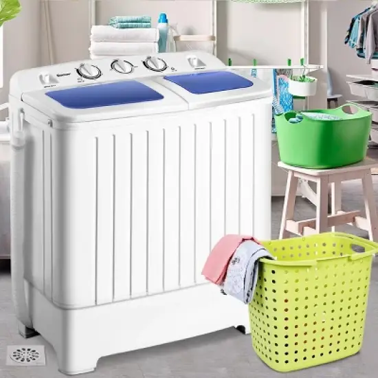 Costway Portable Mini Compact Twin Tub 20lb Washing Machine Washer Spin Dryer image {1}