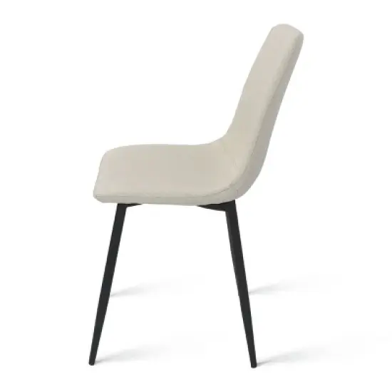 Mona+Bingo 7-Piece Black Rectangular Clear Tempered Transparent Glass Table with 6 Upholstered Side Chairs-Maison Boucle image {5}