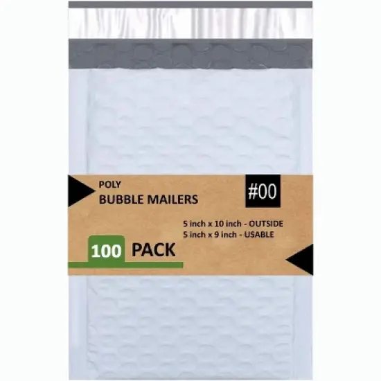 Link Size #00 5"x10" Poly Bubble Mailer Self-Sealing Waterproof Shipping Envelopes Pack Of 25/50/100/250 image {6}