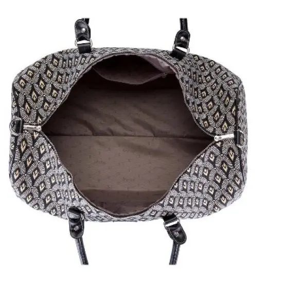 Signare USA Luxor Art Deco Black and White Big Holdall/Duffel Bag image {5}