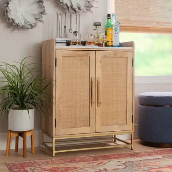 Gordon Bar Cabinet Natural - Linon image {1}
