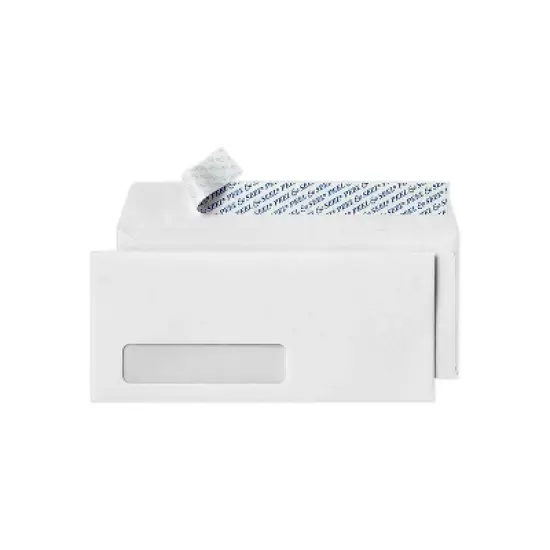 LUX Peel & Seel Self Seal #10 Window Envelope 4 1/2" x 9 1/2" White 50/Pack (75761-50) image {1}