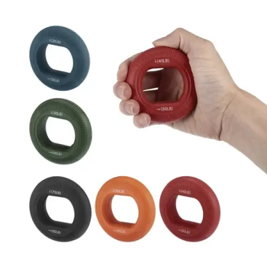 Unique Bargains Silicone Hand Grip Circle Adjustable Strength Grip 70-80LBS image {10}