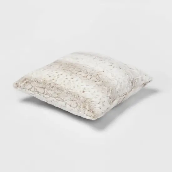 Snow Leopard Ombre Faux Fur Throw Pillow - Threshold&trade; image {2}
