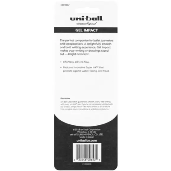 uni Gel Impact Metallic Stick Pens, 1.0 mm Bold Tip, Assorted Colors, Set of 3 image {1}