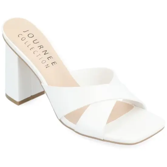 Journee Collection Womens Chazz Tru Comfort Foam Vegan Leather Block Heel Sandals image {13}