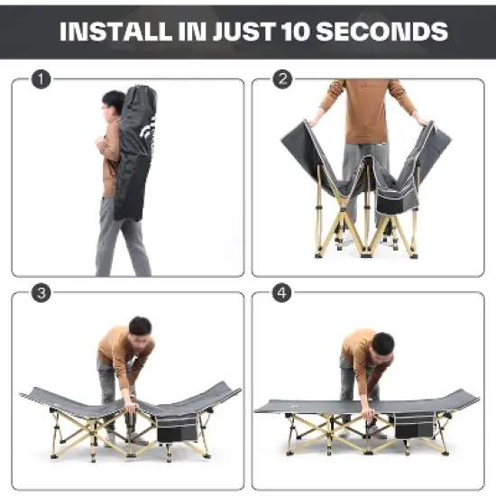 Sportneer Camping Cot: 1200D Double Layer Oxford Foldable Camping Cots for Adults image {1}