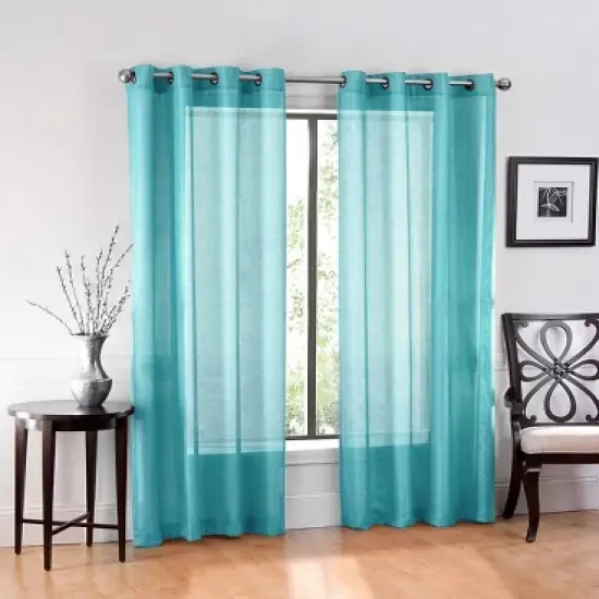 GoodGram Ultra Luxurious Elegant Sheer Grommet Single Curtain Panel image {4}
