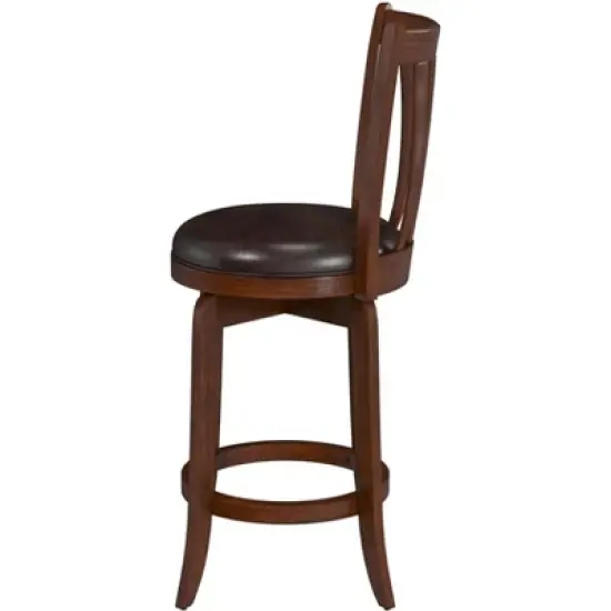 25.5" Savana Swivel Counter Height Barstool Cherry/Black - Hillsdale Furniture image {6}