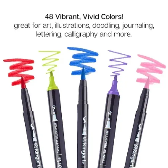 KINGART PRO Twin-Tip&trade; Brush Pens 48 Colors image {5}
