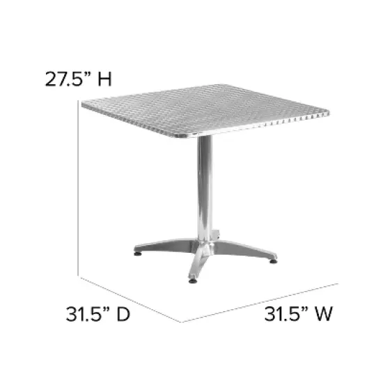 Emma and Oliver 31.5" Square Aluminum Indoor-Outdoor Table image {3}