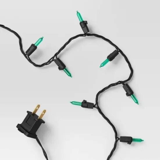 100ct LED Halloween Indoor Outdoor Miniature String Lights Neon Green/Black - Hyde and EEK! Boutique&trade; image {3}