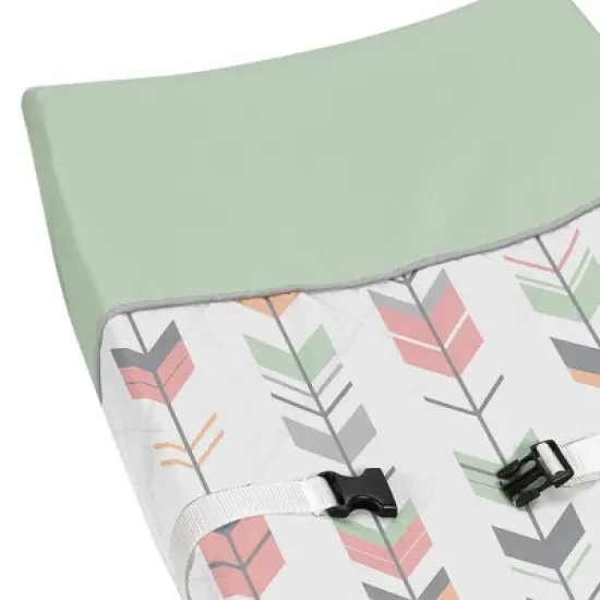 Sweet Jojo Designs Changing Pad Cover - Mod Arrow - Coral/Mint image {3}