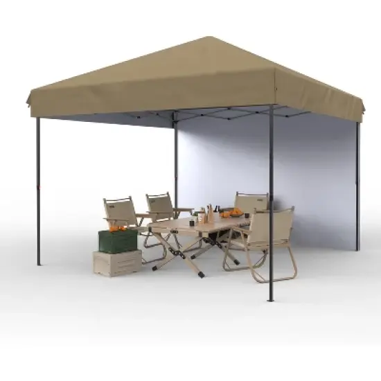 10&times;10 ft Heavy‑Duty Instant Pop‑Up Canopy Tent &ndash; One‑Person Push‑Button Setup + Wheeled Bag & 1 Sidewall, UV/Water‑Resistant Outdoor Shelter image {8}