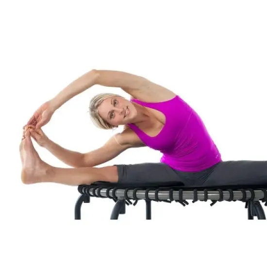 JumpSport 350 PRO Indoor Heavy Duty Lightweight 39-Inch Fitness Trampoline with Handle Bar Accessory, Black image {2}