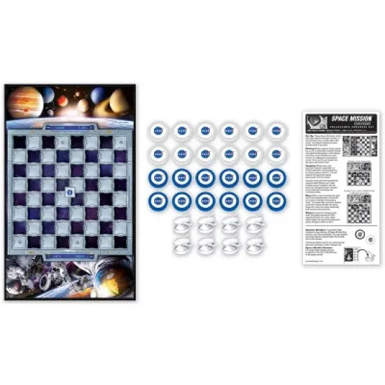 MasterPieces Officially licensed NASA Checkers Board Game for Families and Kids ages 6 and Up image {2}