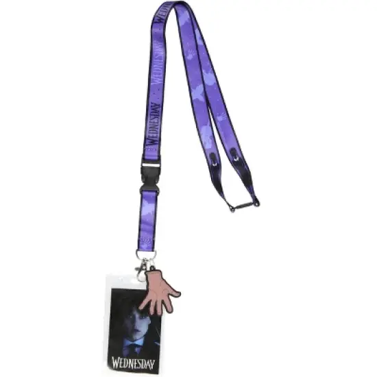 Wednesday Lanyard ID Badge Holder TV Series Wednesday Addams Thing Rubber Charm image {5}