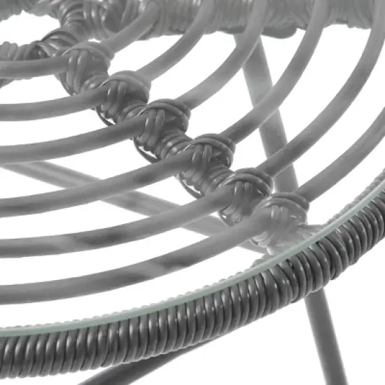 Beulah 3pc Patio Wicker Chat Set - White/Beige/Black - Christopher Knight Home image {2}