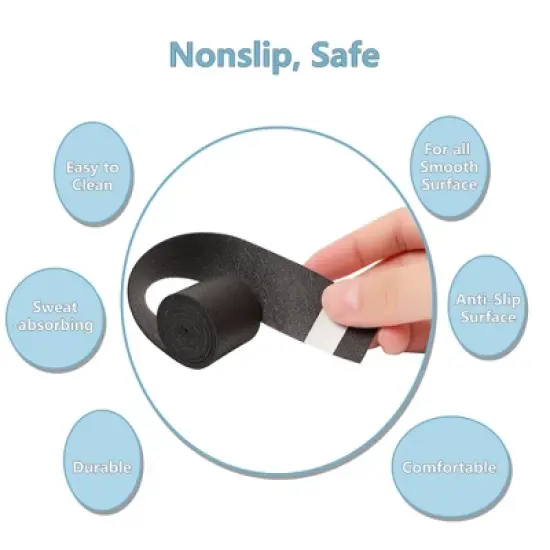 PiccoCasa Dumbbell Fishing Rod Racket Handle Sweat Absorbing Foam Nonslip Grip Tape Black 2 Pcs image {5}