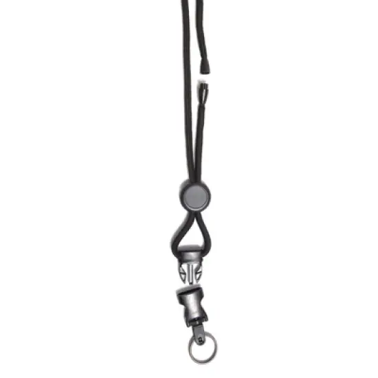 SICURIX Premium Safety Lanyard, Breakaway with Detachable Key Ring, Black, Pack of 12 image {5}